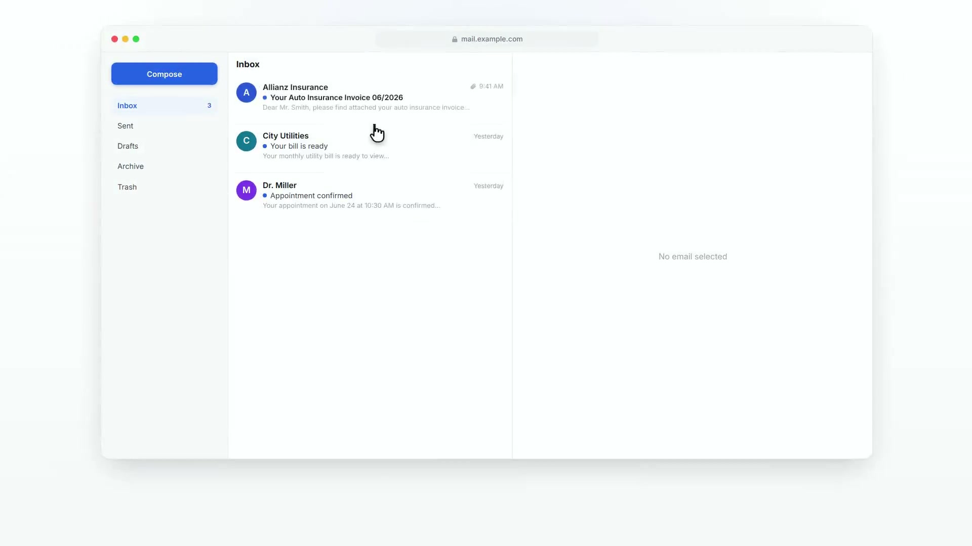 Forward documents via email